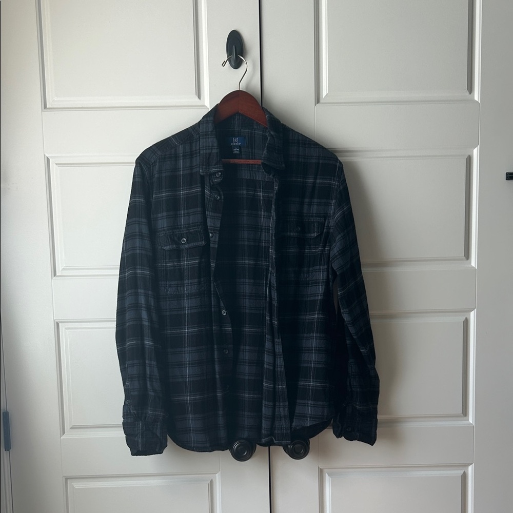 Dark Plaid Flannel Shirt